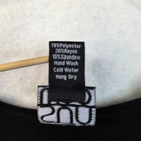 Clara Sunwoo Tunic Large V Neck Black Mesh Ruched Sleeves Chic Fall Top - Picture 3 of 8